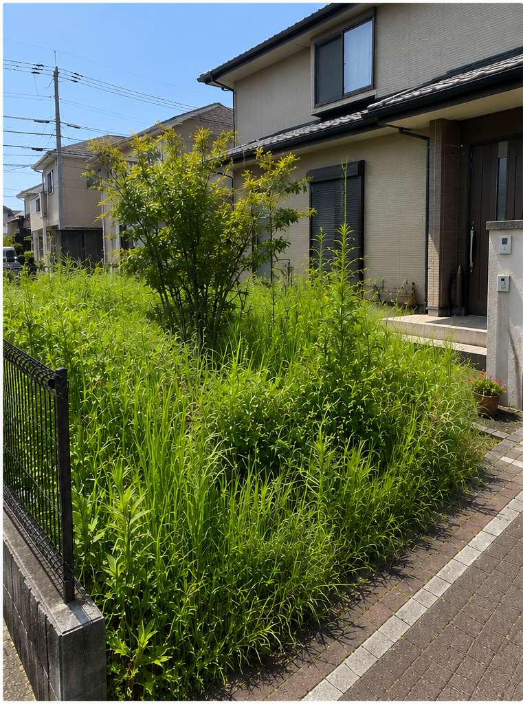 佐賀県O町・台風後の荒れた庭